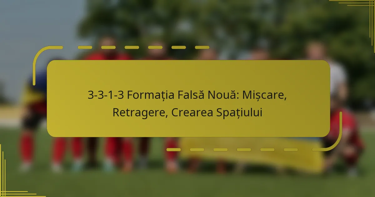 3-3-1-3 Formația Falsă Nouă: Mișcare, Retragere, Crearea Spațiului