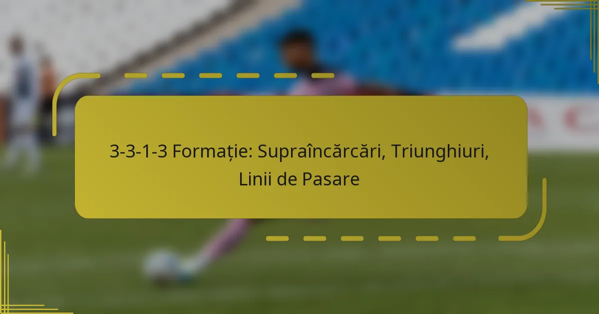 3-3-1-3 Formație: Supraîncărcări, Triunghiuri, Pasi de Pasare